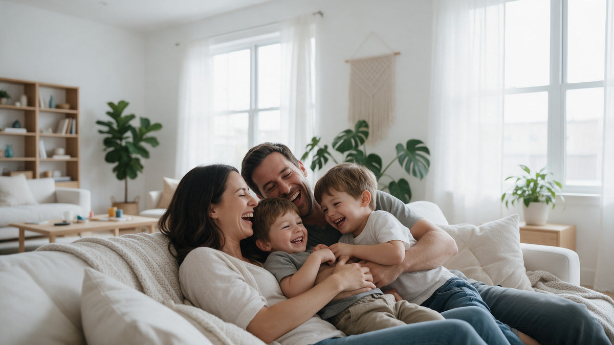 Happy family at home