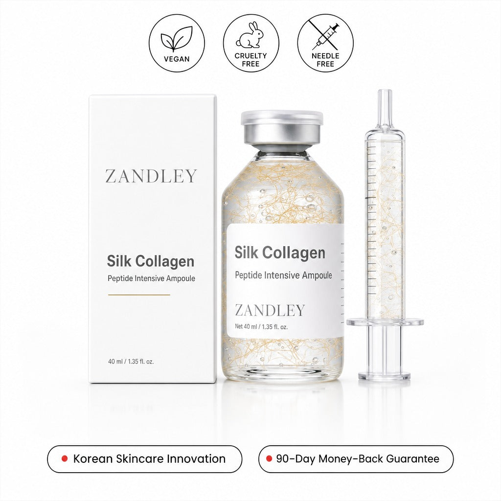 SilkGlow Korean collagen ampoule with box and needle-free syringe