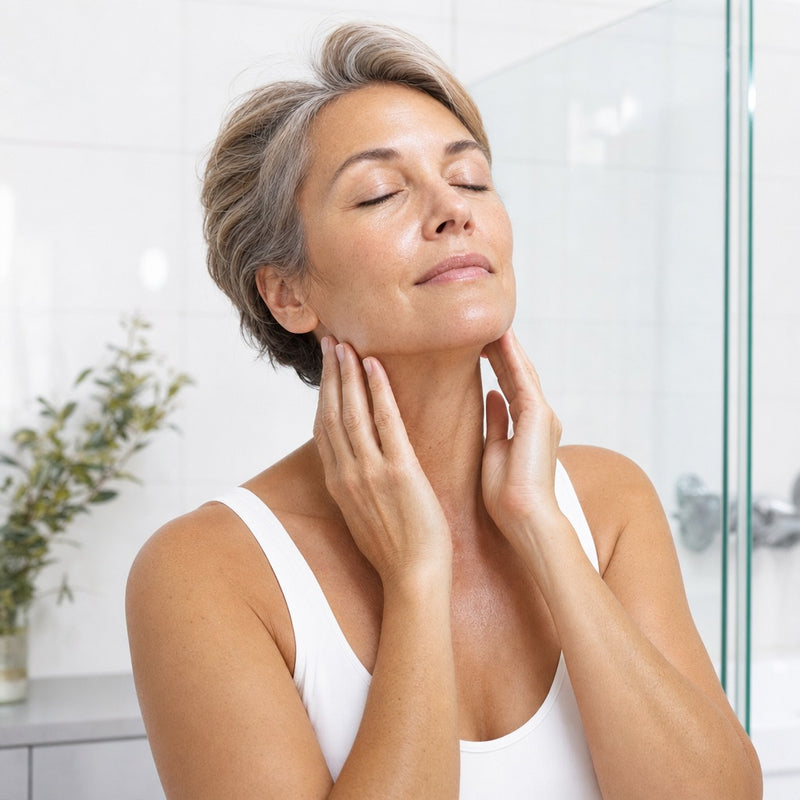 Massage the serum into the face and neck