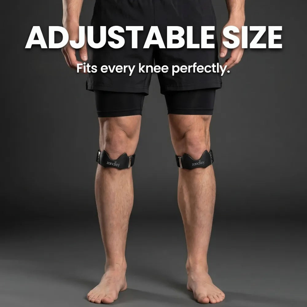 Adjustable size knee strap worn on both knees